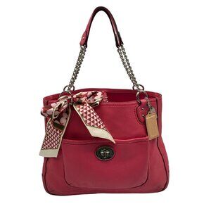 Coach Pink Pebbled Leather Poppy Shoulder Bag  24081